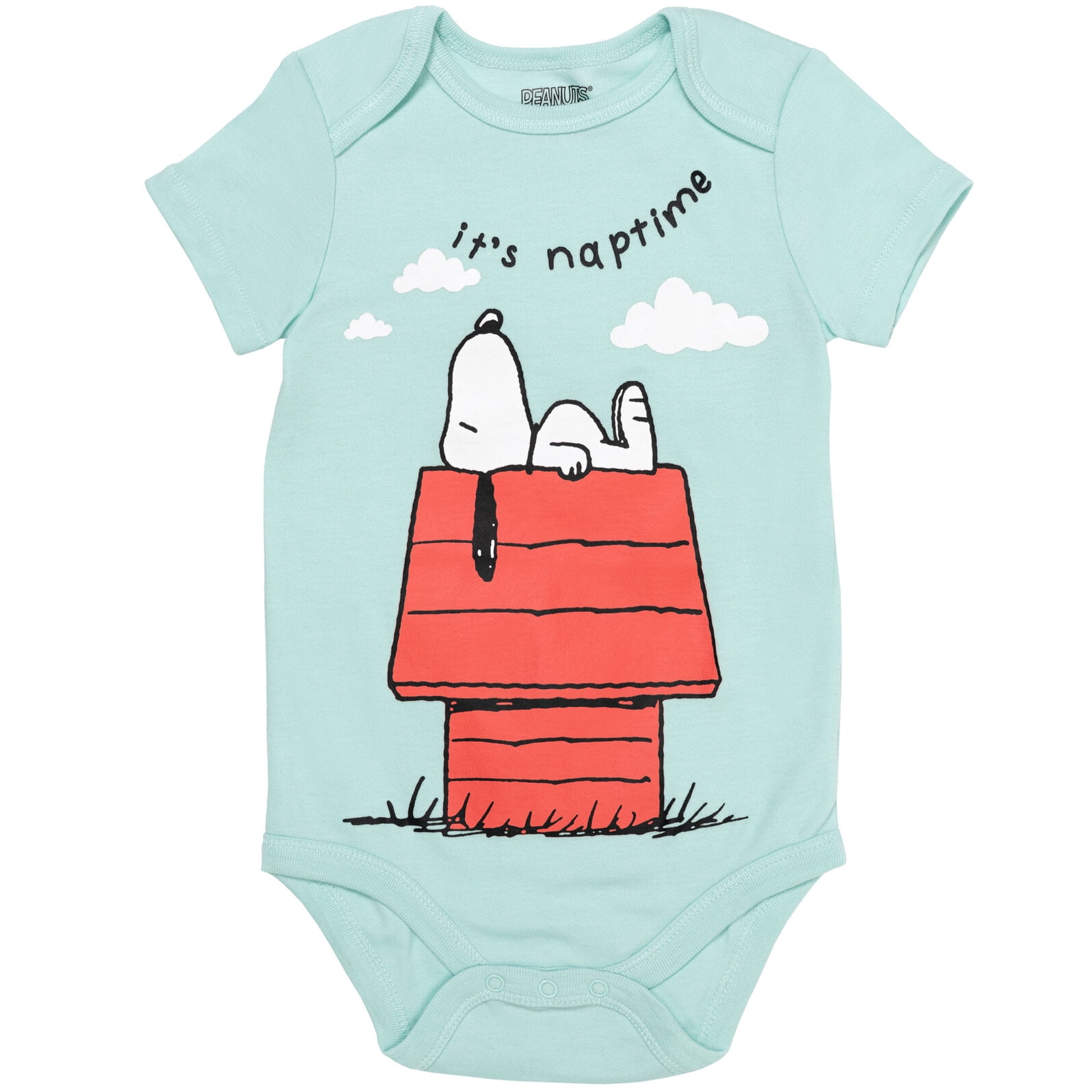 PEANUTS Snoopy Charlie Brown 5 Pack Bodysuits Newborn to Infant