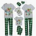 thumbnail image 2 of Pijamas familiares a juego de Navidad Conjuntos de pijamas grises de dinosaurio de Papá Noel de verano de Navidad, 2 of 4