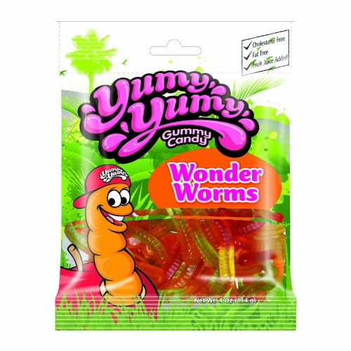 Yumy Yumy Creepy Crawlers, Wonder Worms Gummy Candy, 4.0 Oz. (Pack of