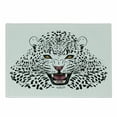 thumbnail image 1 of Safari Cutting Board, Leopard Illustration Predator Angry Silhouette Endangered Species Amber Eyes, Decorative Tempered Glass Cutting and Serving Board, Small Size, Black White Amber, by Ambesonne, 1 of 1