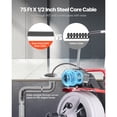 thumbnail image 3 of KFFKFF 75 FT x 1/2 Inch Drain Cleaner Machine with Auto-Feed, Portable Sewer Snake with 8 Cutters, Air-Activated Foot Switch, and Wheels for 2" to 6" Pipes, 3 of 9