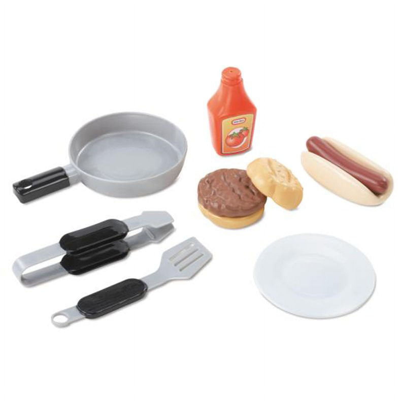 Little Tikes Cook 'n Grow 8-Piece BBQ Grill Playset, Gray, for Kids 2+