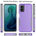 thumbnail image 4 of For Motorola Moto G 5G /G Play 5G 2024 Case, 2 in 1 Phone Case for Moto G 5G /G Play 5G 2024,Takfox Shockproof Protection Heavy Duty Armor Hard Plastic & Rubber Rugged Full Body Bumper Cover-Purple, 4 of 14