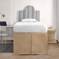thumbnail image 2 of CCNY Dorm Room Bed Skirt Pleated Pattern 100% Microfiber Taupe Full XL 40" Drop Length Dorm Bed Skirts, 2 of 6