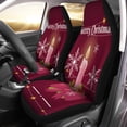 thumbnail image 1 of RYLABLUE Set of 2 Car Seat Covers Cartoon Colorful on Red Garland Christmas Tree and Snowflakes Universal Auto Front Seats Protector Fits for Car,SUV Sedan,Truck, 1 of 5