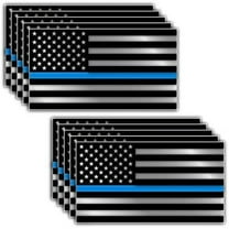 100 Pack of Thin Blue Line Police Officer BLM American Flag Vinyl Decal Sticker Car Truck 3" x 5.5" …