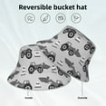 thumbnail image 2 of Salouo Gray Tractor Print Unisex Bucket Hat, Outdoor Summer Beach Fishing Sun Hat Fun Outdoor Vacation Hat for Men Women Teens,Reversible Double-Side-Wear, 2 of 6