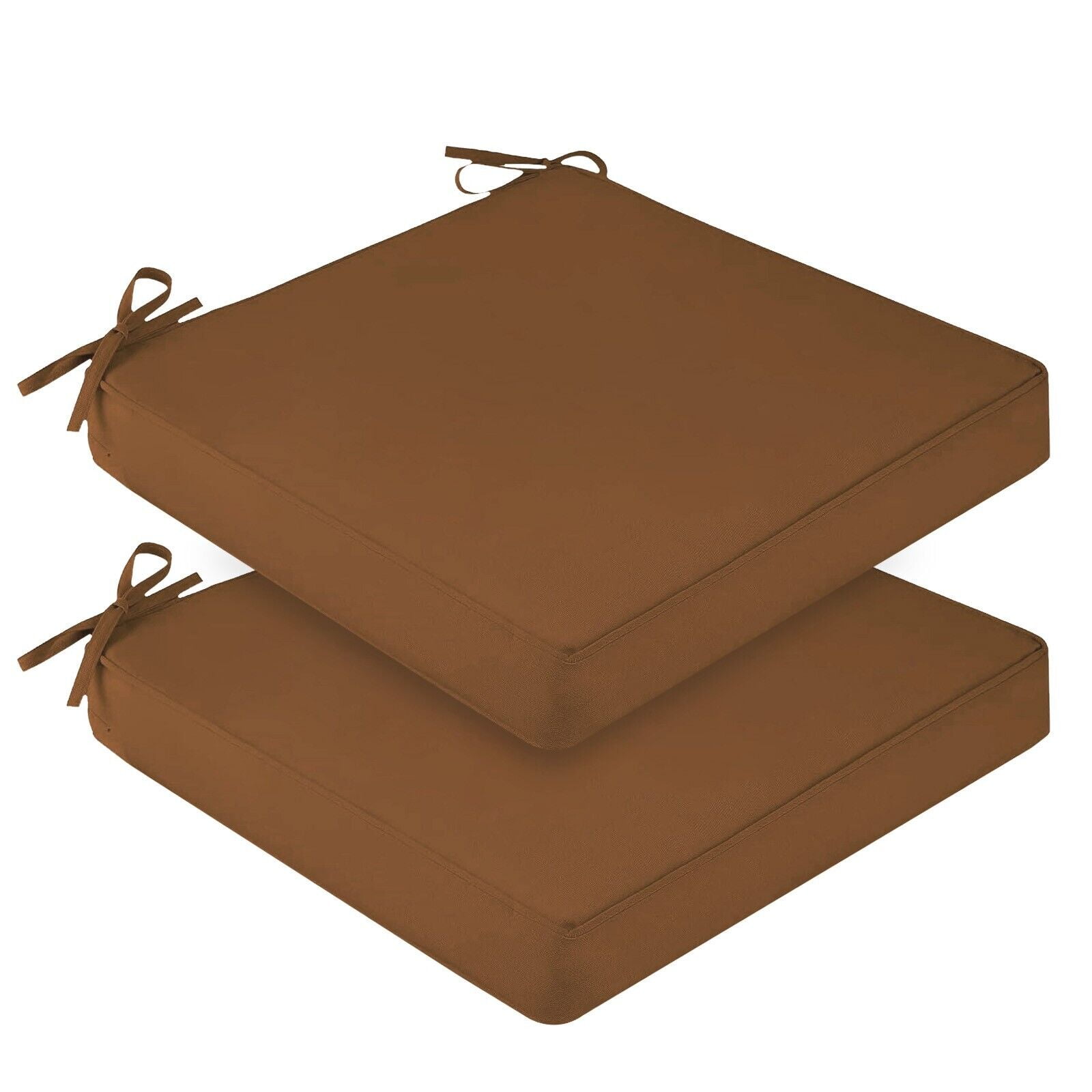 (Set of 2) Outdoor Chair Cushions for Patio Furniture, Waterproof 19" x 19" x 3" Square Patio Chair Seat Cushion with Non-Slip Ties & Handle