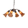 thumbnail image 1 of 19" Wide Amber Tiffany Pond Lily 4 Light Fan Light, 1 of 3