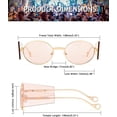 thumbnail image 3 of Gafas de sol ovaladas estilo punk retro de moda con protección lateral para hombre y mujer M, 3 of 5