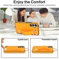 thumbnail image 6 of Finger Ring Wrist Band Phone Case Compatible with Samsung Galaxy S25 for Women Girls, Adjustable Wristband Kickstand [Stand Function] PU Leather Case Cover for Samsung Galaxy S25, Orange, 6 of 8