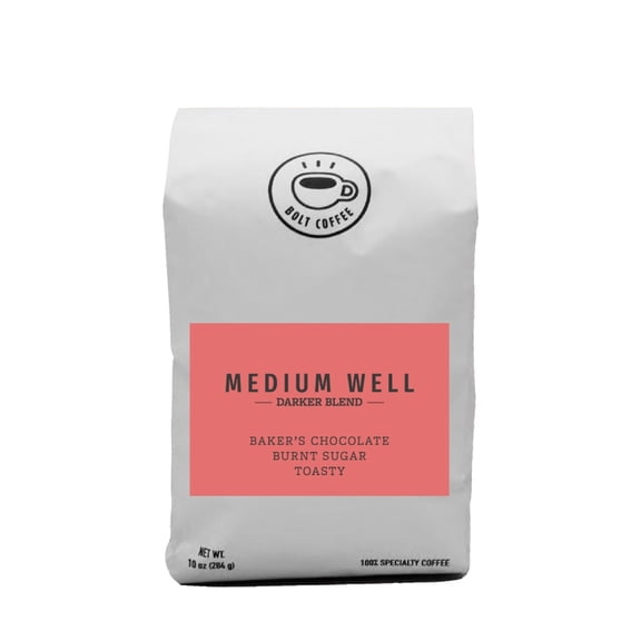 Medium Well - Darker Roast Blend - Roasted by Bolt Coffee Co. - Whole Bean Coffee - 12oz Bag