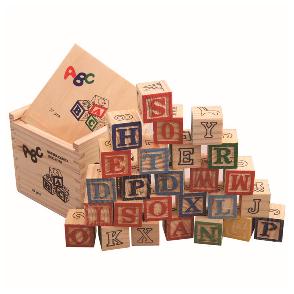 Blocs De Bois Alphabet Et Chiffres – 27 Pièces éducatives, Lettres, Animaux Et Fruits, Empilage Créatif, Dès 12 Mois