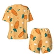 thumbnail image 5 of Kdxio Love Carrot Print Pajamas Sets for Women Short-Sleeved Pjs with Lounge Shorts Two Piece Sleepwear S-4XL, 5 of 9