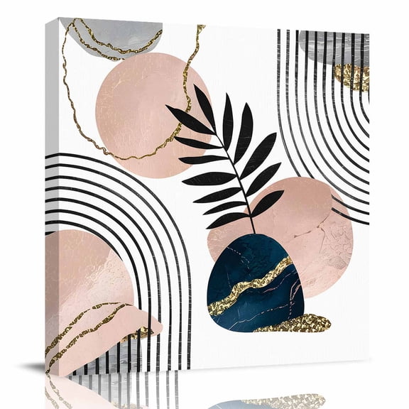 Canvas Print Wall Art Oil Paintings Boho Leaf Arch Sun Picture Prints Artwork for Living Room Kitchen Bathroom Bedroom