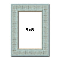 5x8 Frame Blue Teal Distressed Solid Wood Picture Frame | 1.625 Inch Moulding Width | Sonoma Blue