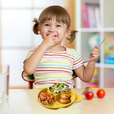 

Fuieoe Kitchen Organization Fall Decor Christmas Ornaments Children S Silicone Dinner Plate All-In-One Divided Food Supplement Suction Cup Bowl Tableware