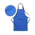 thumbnail image 3 of Kaerm Kids Apron and Chef Hat Set Cook Adjustable Bib Apron with Packet Hat Outfit for Kitchen Blue M, 3 of 7