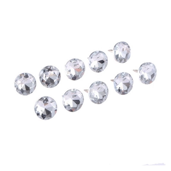 10Pcs Diamond Crystal Upholstery Nails Button Tacks Studs Pins 14/18/20/22mm Sofa Wall Decoration Furniture Sewing Accessory