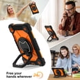 thumbnail image 4 of Dteck Samsung Galaxy Tab A7 Lite 8.7 Inch 2021 (SM-T220/T225)-Heavy Duty Protection Shockproof Case,360°Rotating Hand Stand with Pencil Holder Adjustable Shoulder Strap for Galaxy tab A8 Case,Orange, 4 of 8