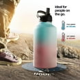thumbnail image 4 of Brewberry Stainless Steel Sports Bottle and Travel Mug for Hot and Cold Beverages, Wide Mouth, Double Wall Insulated Hydration Sports Water Bottle for Hiking, Biking, and Activities, 64 OZ BPA Free, 4 of 5