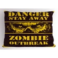thumbnail image 1 of Zombie Pillow Sham Danger Stay Away Outbreak Message Monster Warning Sign Graphic Design, Decorative Standard Size Printed Pillowcase, 26 X 20 Inches, Chestnut Brown Yellow, by Ambesonne, 1 of 2