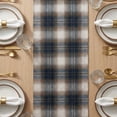 thumbnail image 6 of Sm:)e Dark Blue Brown Farmhouse Plaid Table Runner 13x90 Inch, Winter Rustic Holiday Check Kitchen Dining Table Decor, 6 of 8