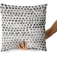 thumbnail image 4 of Polka Dot Pillow Covers Set of 2 Black Cream Throw Pillows 18x18 in Outdoor Boho Design Brush Strokes Decorative Pillowcase Square Cushion Cover Linen Pillow Case for Home Sofa Couch Bed, 4 of 6