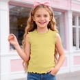 thumbnail image 4 of Zanarzt Toddler Girls Tank Tops Organic Lightweight Soft Breathable Comfortable Cotton Undershirts Toddler Kids Girl Yellow,9-10 Years, 4 of 5