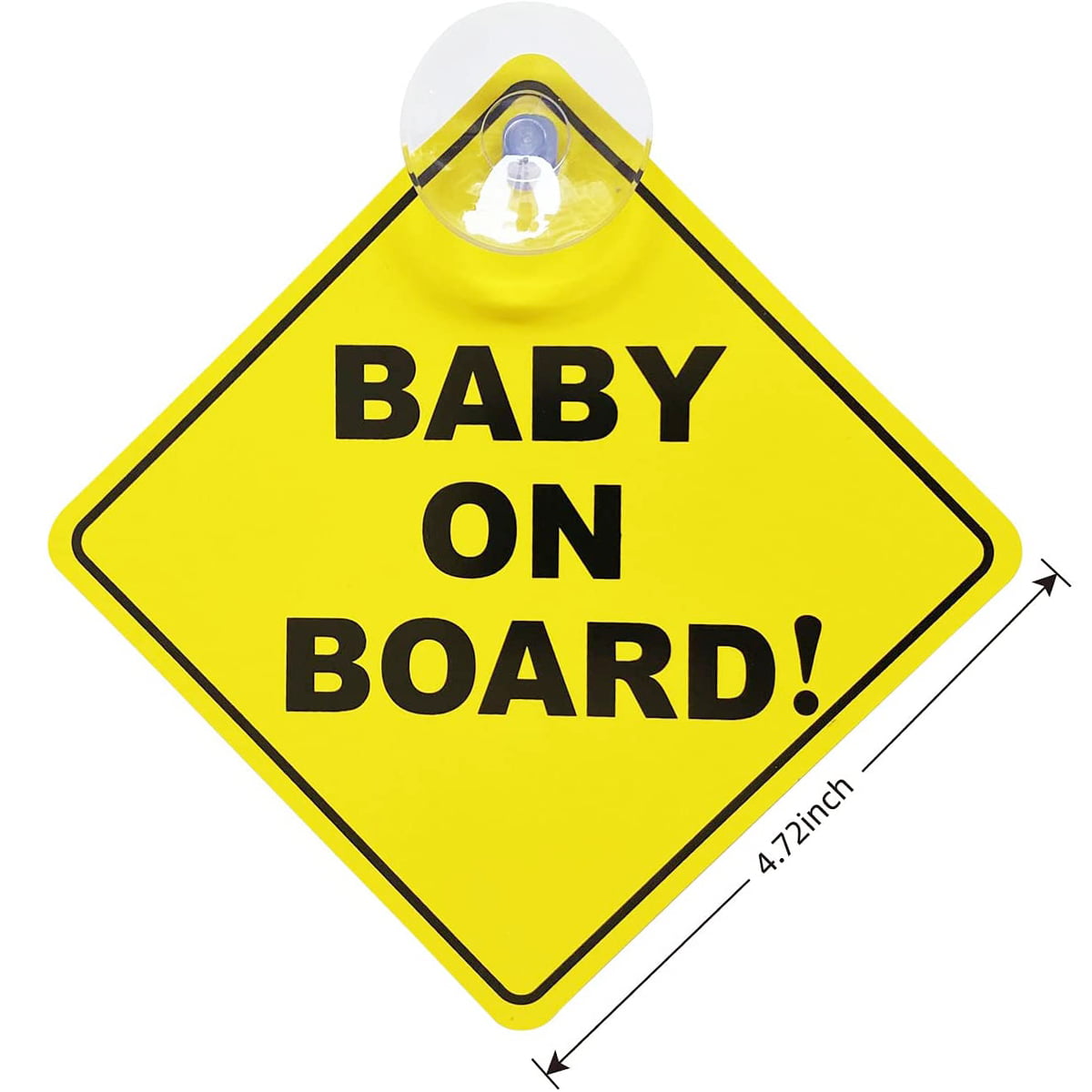 advies het laatste holte Toorise Baby on Board Sticker Bright Yellow Car Safety Sticker with Suction  Cup Car Baby Safety Warning Sticker for Car - Walmart.com