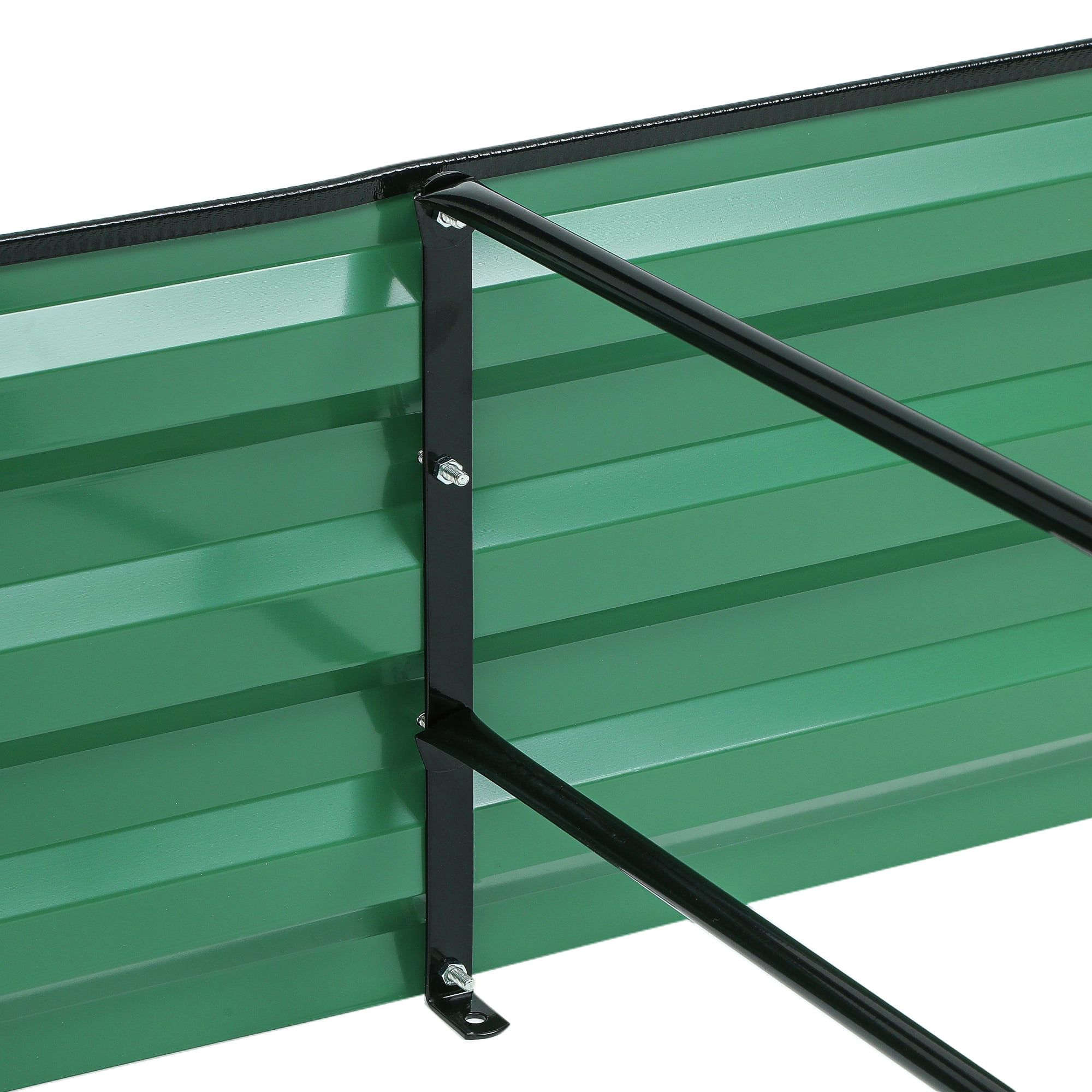 Uforic 12ft x 4ft Raised Garden Bed Kit Galvanized Metal Planter Box with Safety Features, Green