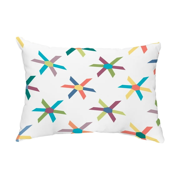 Simply Daisy, 14" x 20" Pinwheel Pop Turquoise Decorative Abstract Outdoor Pillow