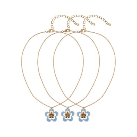 Wonder Nation Female Gold Tone Trio Flower BFF Necklace Set