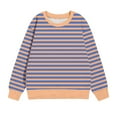 thumbnail image 4 of IVEYRTF Kids Striped Print Drop Shoulder Crewneck Sweatshirt Long Sleeve Pullover Top Casual Wear for Boys and Girls Soft for Daily Activities(Multicolor,2-3 Years), 4 of 7