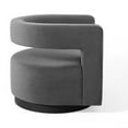 thumbnail image 3 of Modway Spin Cutaway Performance Velvet Swivel Armchair in Gray, 3 of 9