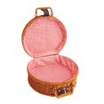 thumbnail image 1 of Large Capacity Plaid Cloth Lining Handle Woven Case with Lock Handmade Rattan Woven Multifunctional Storage Box Household Supplies, 1 of 8
