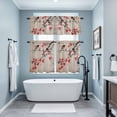 thumbnail image 3 of Vintage Red Floral Kitchen Curtains Sets for Windows 24 Inch Length, Farmhouse Birds Botanical Rod Pocket Window Treatments Tier Curtains and Valances Set for Bedroom/Bathroom, 3 of 8
