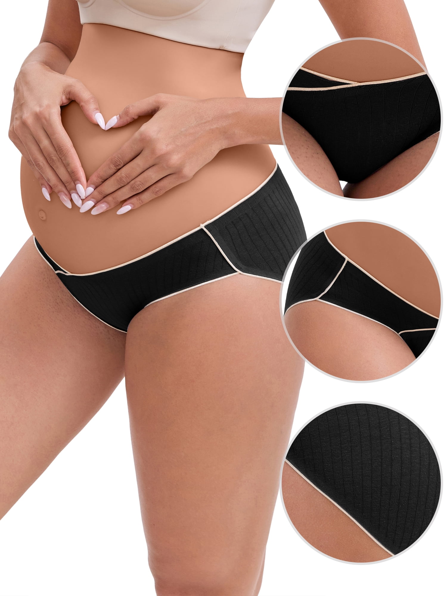 DARING DIVA Hi-Cut Maternity Underwear Under the Bump Briefs 3XL 1 Black 1 Green 1 Purple