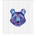 thumbnail image 3 of Ambesonne Bear Shower Curtain, Cosmic Polygonal Portrait, 69"Wx84"L, Blue Magenta, 3 of 3