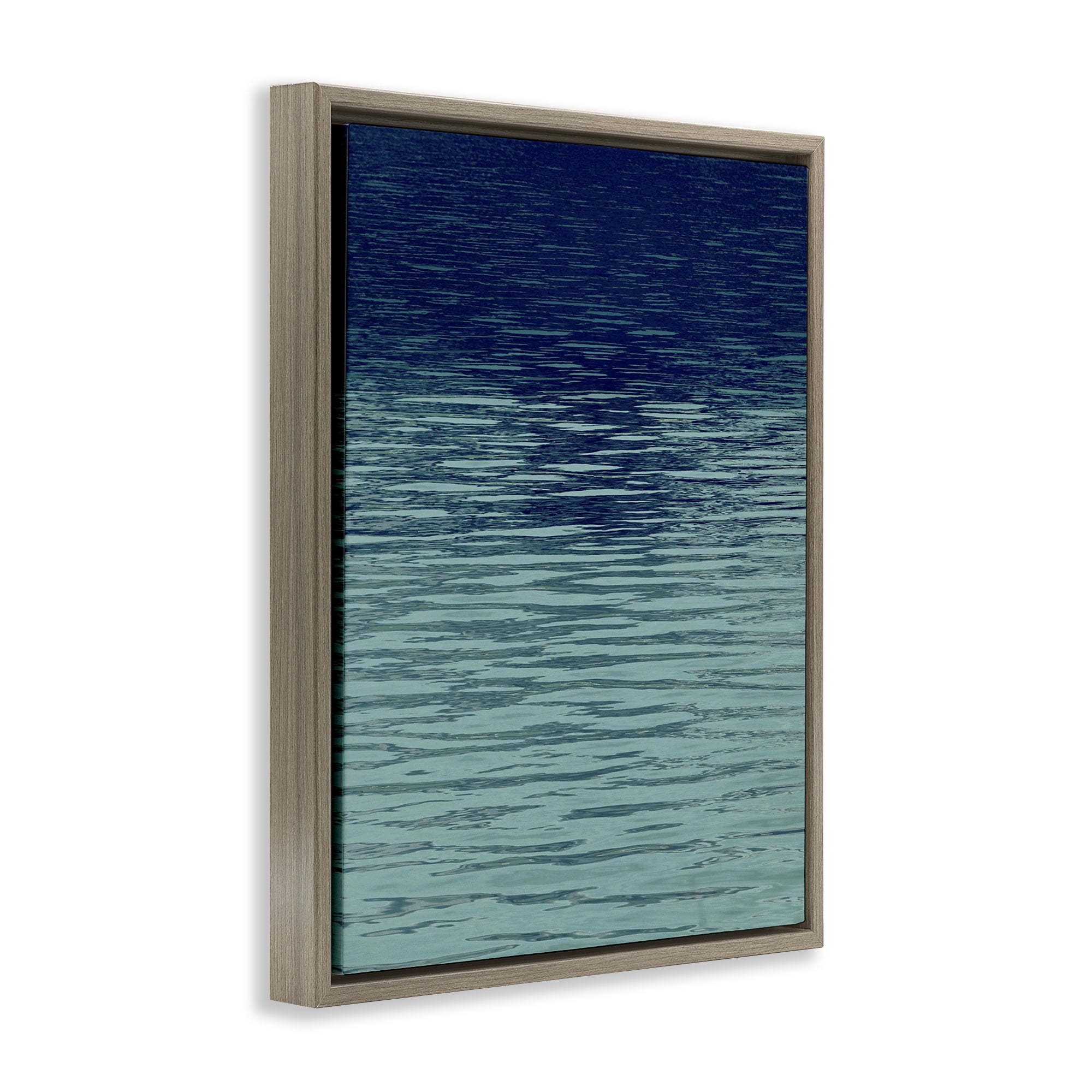 Stupell Industries Shadow on Sea Ripples Landscape & Nature Painting Brown Floater Framed Canvas Art Print Wall Art, 17 x 21
