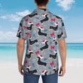 thumbnail image 4 of Sigee Christmas Hat Dachshund for Men’s Casual Beach Summer Shirts Funky Hawaiian Shirt for Men Hawaiian Shirts,Large, 4 of 7