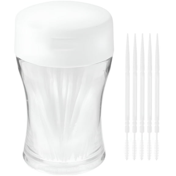 ACDANC 200Pcs Toothpick Double- Toothpicks Sticks Interdental Picks Brush Interdental Floss Hygienicers for Household ( White )