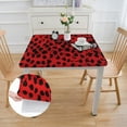 thumbnail image 2 of PIKWEEK Tablecloths Square Table Cover Red Leopard Pattern Printing white, 2 of 7