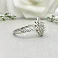 thumbnail image 4 of HeartsAndYou 2ct Engagement Ring for Women Marquise Cut Moissanite Dual Halo Vintage Inspired 18k White Gold over Silver, 4 of 7