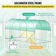 thumbnail image 2 of Walk-in Tunnel Greenhouse, 14.8 x 6.6 x 6.6 ft Portable Plant Hot House with Galvanized Steel Hoops, 1 Top Beam, Diagonal Poles, Zippered Door & 8 Roll-up Windows, 2 of 6