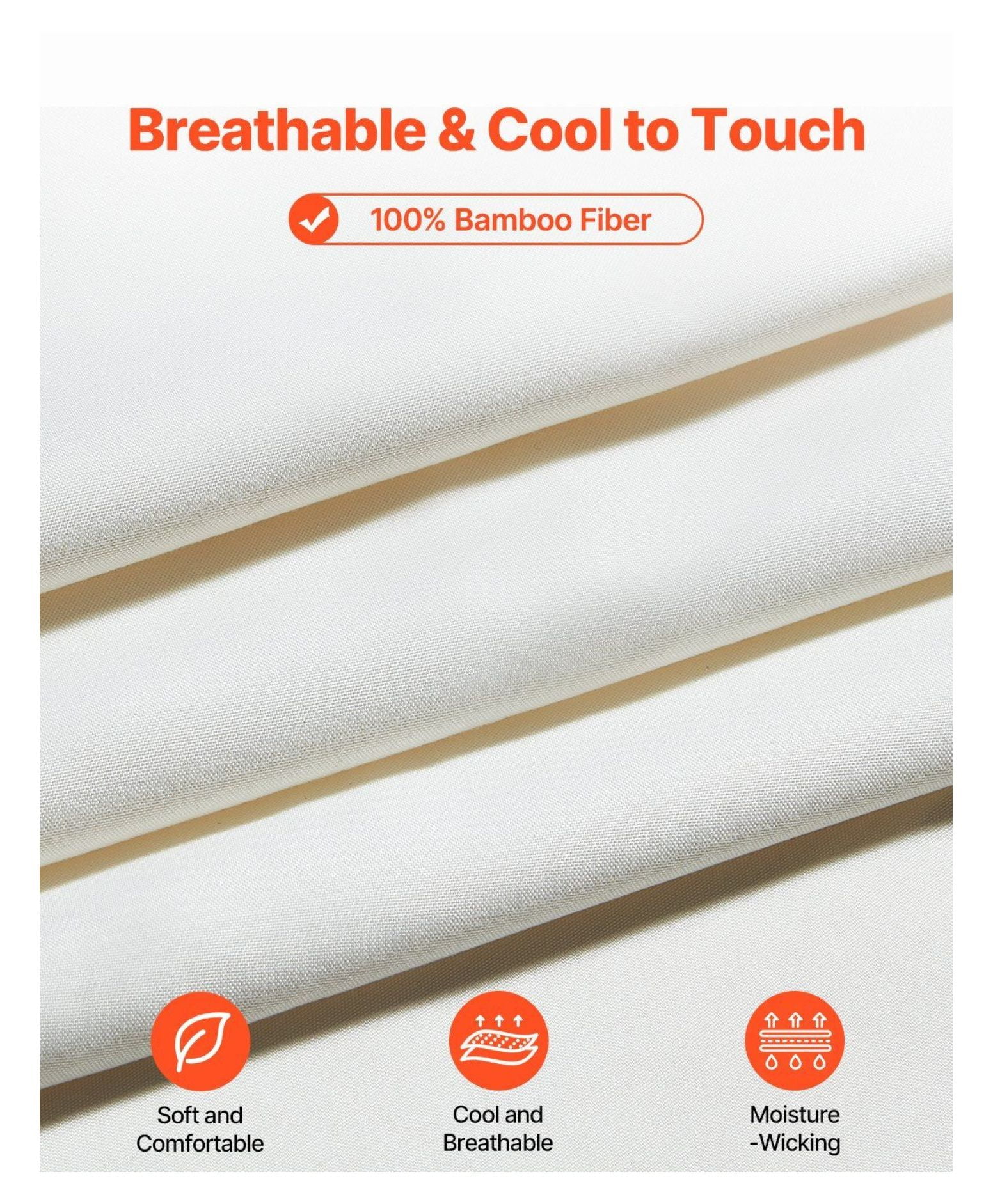 Queen Bamboo Sheet4-Piece - 100% Viscose Bedding with 16" Deep Pockets - Cooling, Breathable, Soft Bed Sheets - for Comfortable Sleep