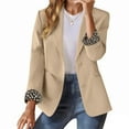 thumbnail image 2 of Xingpeng Leopard Print Lined Blazer for Women Fall Business Casual Jacket Long Sleeve Notch Lapel Work Office 2026 Khaki S, 2 of 7