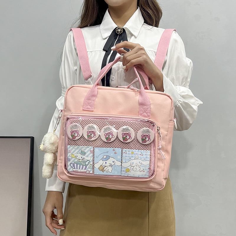Baguery Kawaii Y2K Ita Backpack - 3-Way Crossbody Messenger Bag, Cute Tote Shoulder Purse for Women