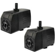 Simple Deluxe 400 GPH UL Listed Submersible Pump with 15' Cord, Water Pump for Fish Tank, Hydroponics, Aquaponics, Fountains, Ponds, Statuary, Aquariums & Inline, 2-Pack, Black