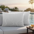 thumbnail image 5 of Outdoor Waterproof Pillow Covers Gray Ripple White Geometric Stripes Decorative Throw Pillow Protectors,Pillowcase Cushion Cases for Patio Sofa Garden Couch,20x12in,Pack of 2, 5 of 14